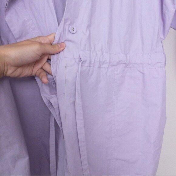 AKNVAS Ketevan Romper M Lilac Purple Oversized Cotton Poplin Belted Pockets - Picture 7 of 14